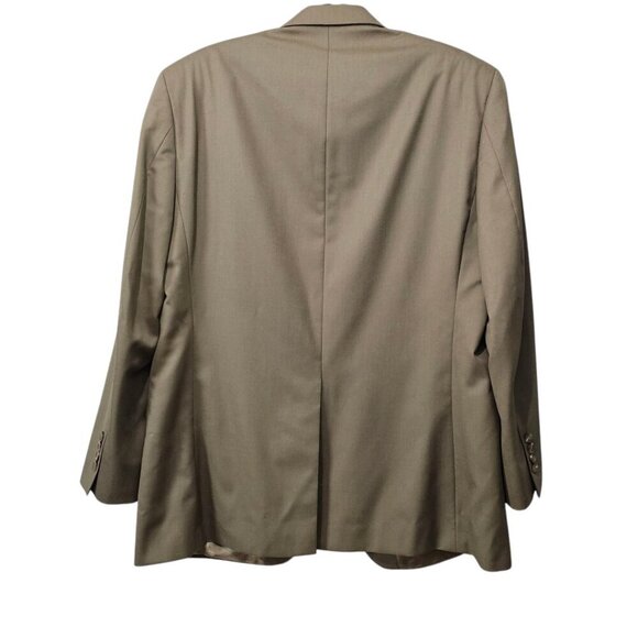 Chaps Men's Pure Wool Taupe Suit Coat Single Breast Lined Blazer Jacket - Picture 9 of 10